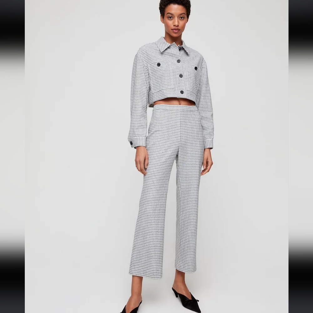 Wilfred Black and White Cropped Checked Set